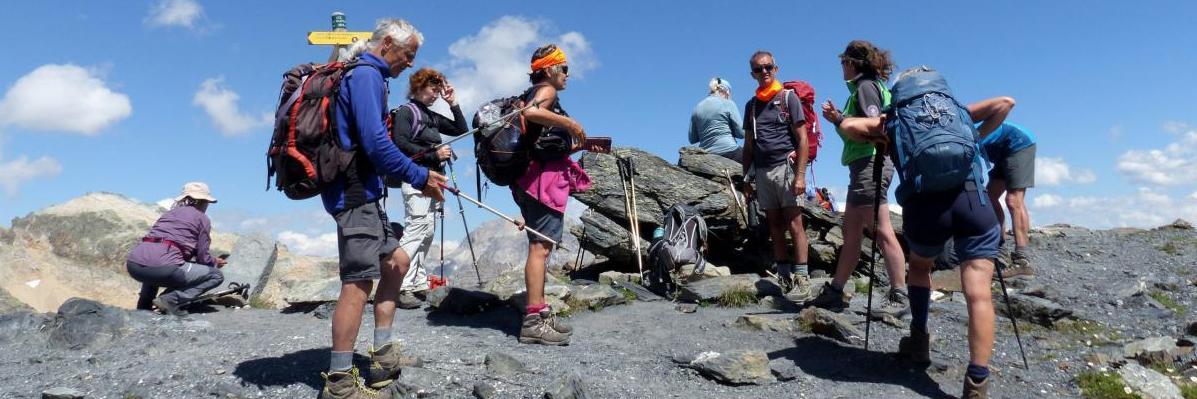 Hikers at the top of a mountain